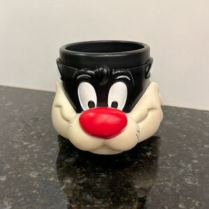 Warner Brothers Sylvester the Cat plastic character mug with handle.